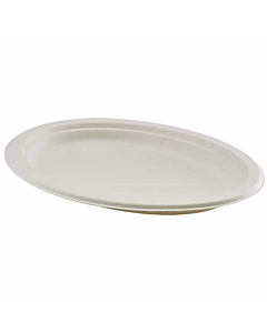 GenWare Compostable Bagasse Oval Plate 20 x 26cm (50pcs)