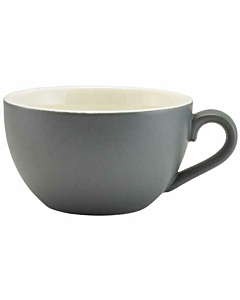 Genware Porcelain Matt Grey Bowl Shaped Cup 17.5cl/6oz