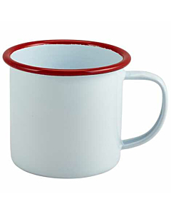 Enamel Mug White with Red Rim 36cl/12.5oz