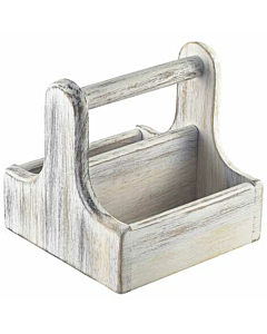 Small White Wooden Table Caddy