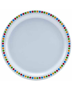 Genware Melamine 9" Plate - Coloured Circles