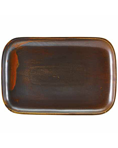 Terra Porcelain Rustic Copper Rectangular Plate 34.5 x 23.5c