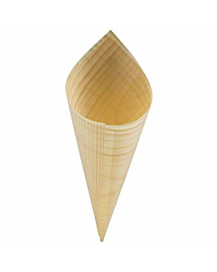 GenWare Disposable Wooden Serving Cones 15.5cm (100pcs)