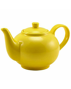 Genware Porcelain Yellow Teapot 45cl/15.75oz