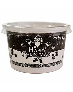 Cooldelight Strawberry & Vanilla Ice Cream Christmas Tubs