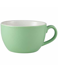 Genware Porcelain Green Bowl Shaped Cup 25cl/8.75oz