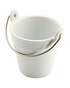 Genware Ceramic Bucket W/ St/St Handle 9cm Dia