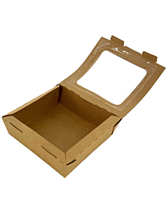 Zeus Packaging Compostable Kraft Medium Window Boxes