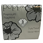 Poppies Napkins Grey 8 Fold 3ply 40cm