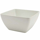 White Melamine Curved Square Bowl 19cm