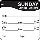 DayMark Removable Sunday Food Labels