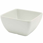 White Melamine Curved Square Bowl 10.5cm