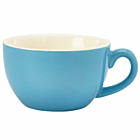 Genware Porcelain Blue Bowl Shaped Cup 25cl/8.75oz