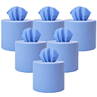 Poppies 1 Ply Blue Centrefeed Rolls 195mm x 300m