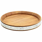 Acacia Wood Zinc Banded Serving Board 24cm