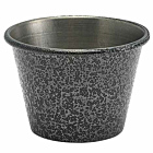 2.5oz Stainless Steel Ramekin Hammered Silver