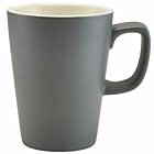 Genware Porcelain Matt Grey Latte Mug 34cl/12oz