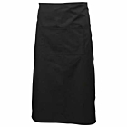 Black Long Apron W/ Split Pocket 90cm Long