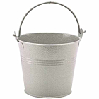 GenWare Galvanised Steel White Hammered Serving Bucket 10cm