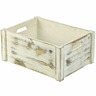 Wooden Crate White Wash Finish 41 x 30 x 18cm