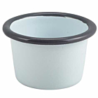 Enamel Ramekin White with Grey Rim 7cm Dia 90ml/3.2oz