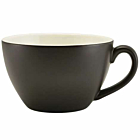 Genware Porcelain Matt Black Bowl Shaped Cup 34cl/12oz