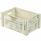 Wooden Crate White Wash Finish 34 x 23 x 15cm