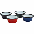 Enamel Ramekin White with Blue Rim 8cm Dia 90ml/3.2oz