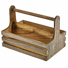 Medium Rustic Wooden Table Caddy