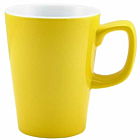 Genware Porcelain Yellow Latte Mug 34cl/12oz