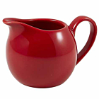 Genware Porcelain Red Jug 14cl/5oz