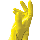 Caring Hands Medium Yellow Latex Rubber Gloves