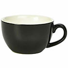 Genware Porcelain Black Bowl Shaped Cup 17.5cl/6oz