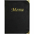 A4 Menu Holder Black 8 Pages