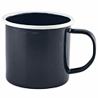 Enamel Mug Black with White Rim 36cl/12.5oz