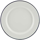 Enamel Wide Rim Plate White & Blue 24cm