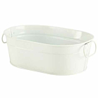 Galvanised Steel Serving Bucket White 23 x 15 x 7cm