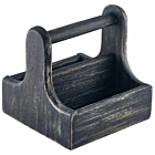 Small Black Wooden Table Caddy