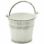 Galvanised Steel Serving Bucket 10cm Dia White Wash