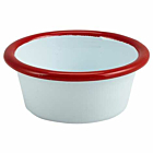 Enamel Ramekin White with Red Rim 8cm Dia 90ml/3.2oz