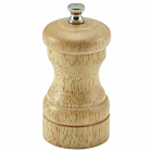 Genware Light Wood Salt Or Pepper Grinder 10cm