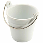 Genware Ceramic Bucket W/ St/St Handle 9cm Dia