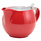 GenWare Porcelain Red Teapot with St/St Lid & Infuser 50cl/1