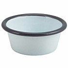 Enamel Ramekin White with Grey Rim 8cm Dia 90ml/3.2oz