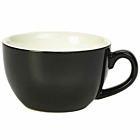 Genware Porcelain Black Bowl Shaped Cup 25cl/8.75oz