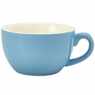 Genware Porcelain Blue Bowl Shaped Cup 17.5cl/6oz