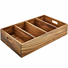 Acacia Wood 4 Compartment Cutlery Tray