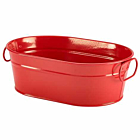 Galvanised Steel Serving Bucket Red 23 x 15 x 7cm