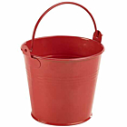 Galvanised Steel Serving Bucket 10cm Dia Red