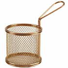 Copper Serving Fry Basket Round 9.3 x 9cm